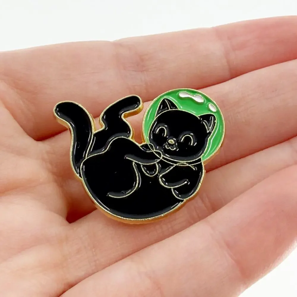 Black Cat Astronaut Soft Enamel Pin